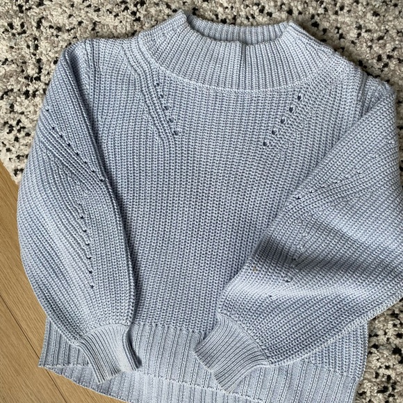 J Crew Mockneck Fisherman Sweater - Periwinkle - Picture 2 of 5